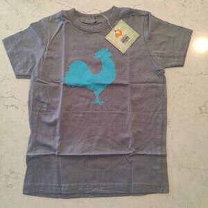 Kids - "LG Gray with Blue Rooster" - 100% Cotton